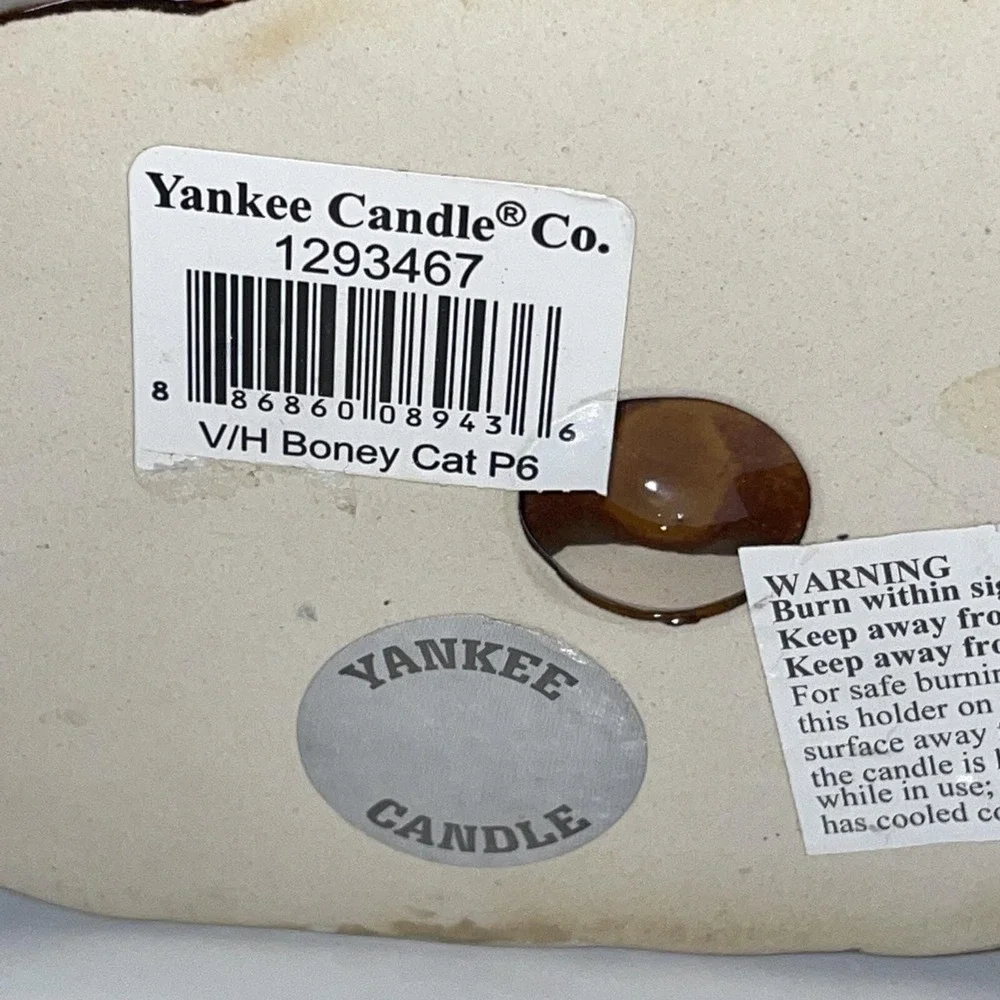 Yankee Votive Candle Holder Boney Cat Kitten Skeleton Halloween Decor Pumpkin C2